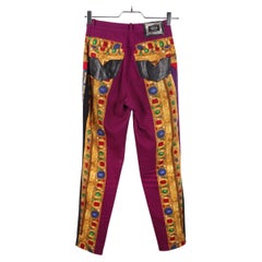 Gianni Versace FW 1991 jeans with leather