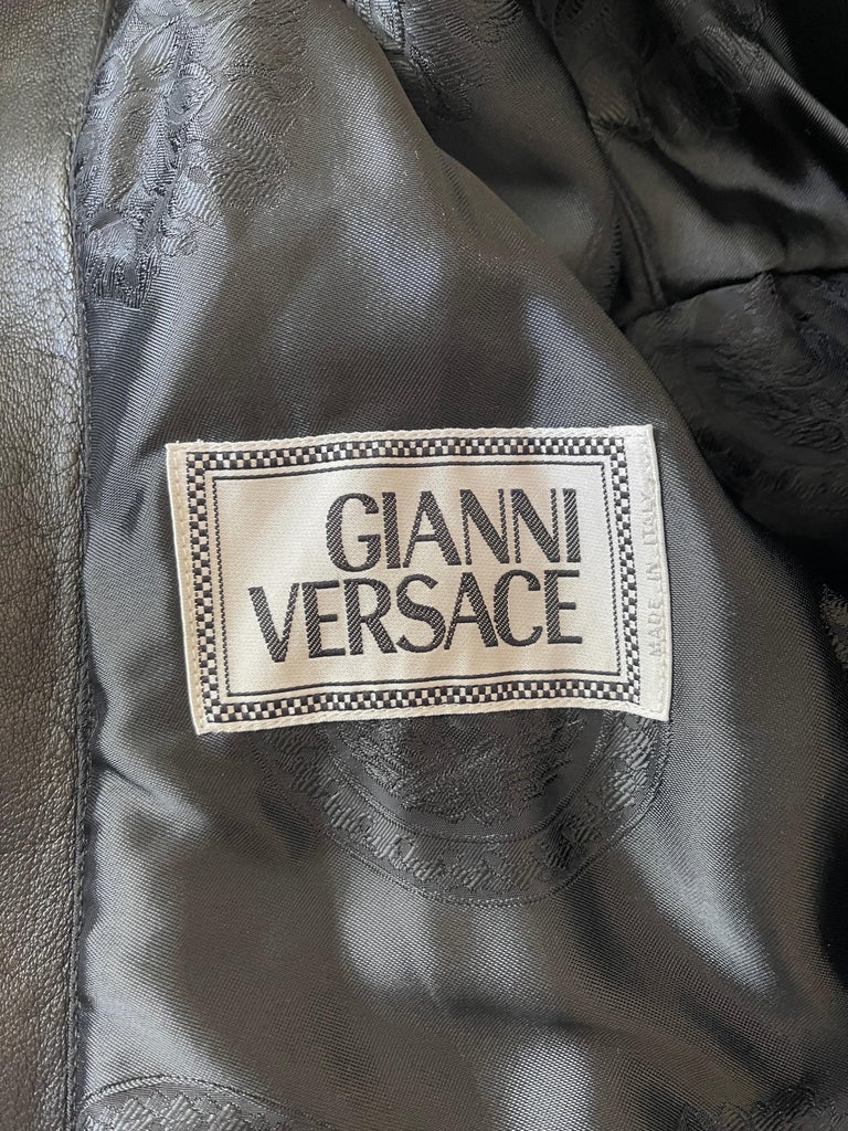 1990s Gianni Versace Leather Jacket Vintage Biker Jacket from FW 1994 ...