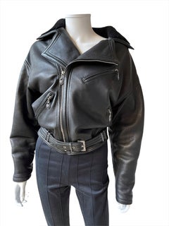 1990s Gianni Versace Leather Jacket Vintage Biker Jacket from FW 1994 Runway