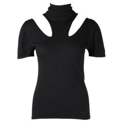Gianni Versace FW 1997 Cashmere Silk Cut-Out Turtleneck Top IT 42