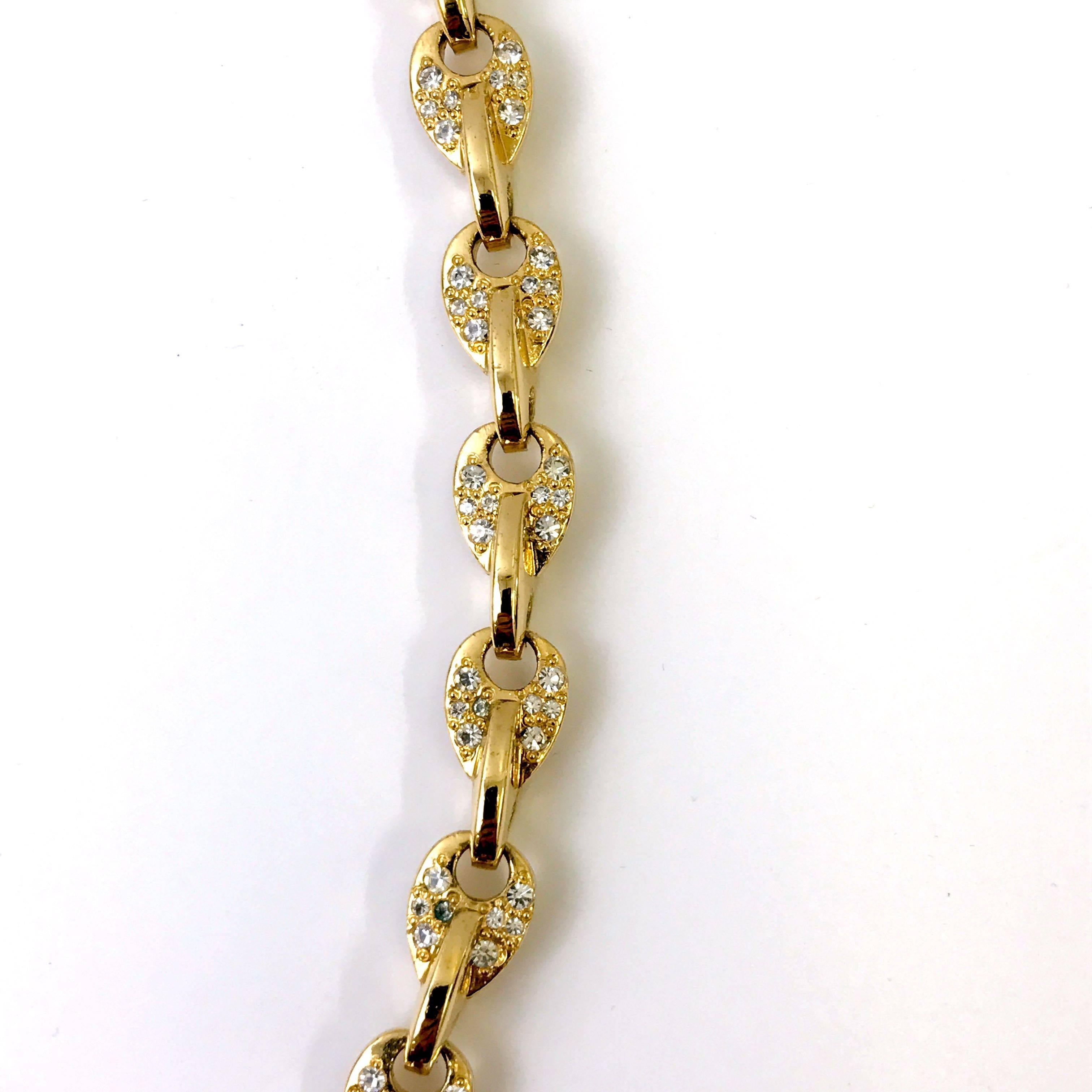 Gianni Versace gold double medusa head necklace with rhinestones, 1990s  For Sale 1