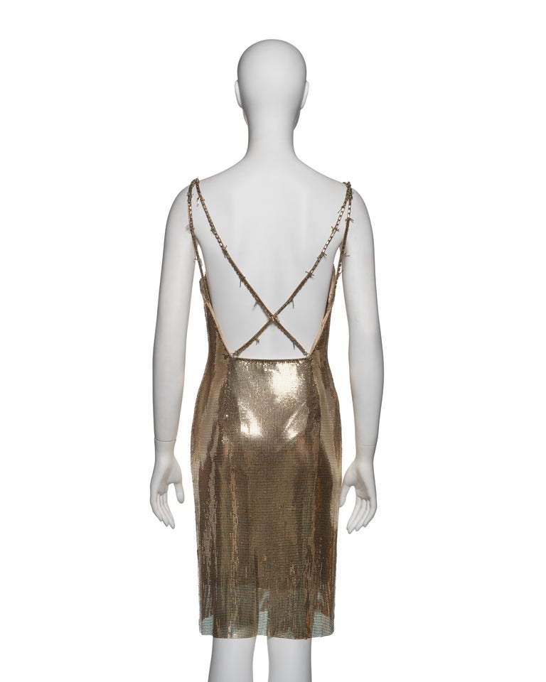 gold metal mesh dress GIRLS GIRL EMBELLISHED TIE – AKIRA