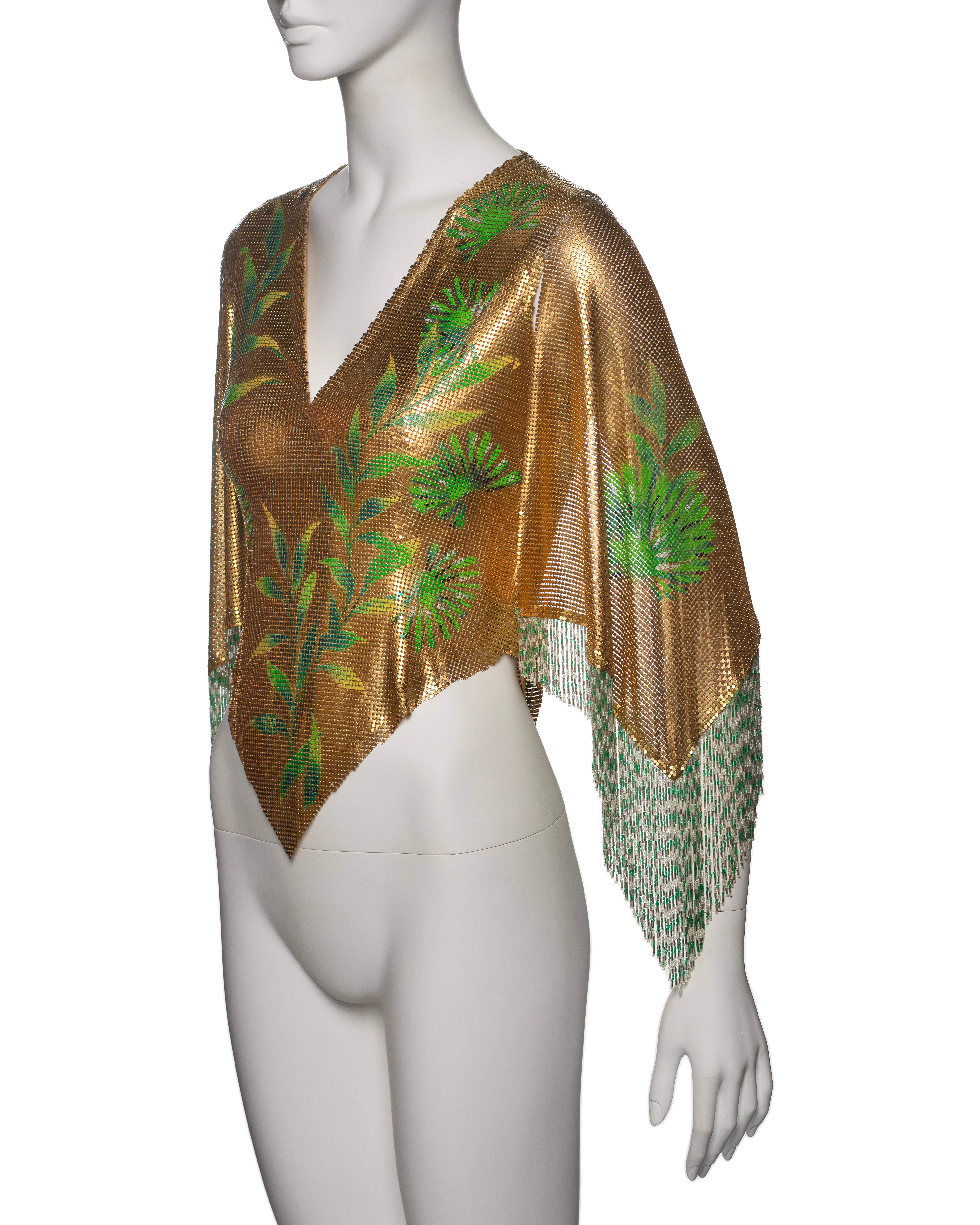 Gianni Versace Top in maglia d'oro Oroton con motivo Buddha dipinto a mano, SS 2000 in vendita 15