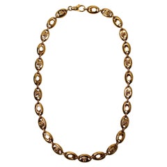 Gianni Versace Gold Plated Medusa Link Necklace circa 1990s