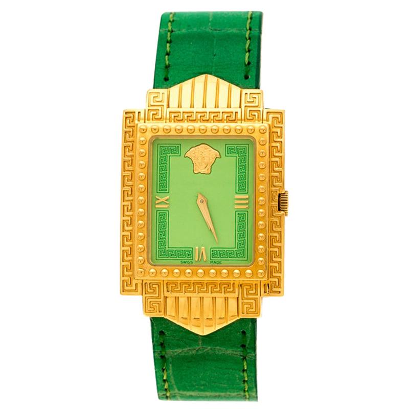 Gianni Versace Gold Plated Signature Medusa 7066927 Women's Wristwatch 28 mm