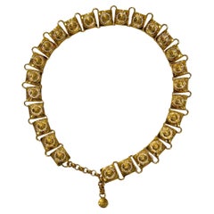 Gianni Versace gold tone square chain belt c.1990's