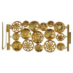 GIANNI VERSACE golden metal medallion bracelet 1990'