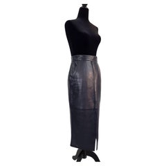 Gianni Versace - Jupe en cuir vintage des années 80