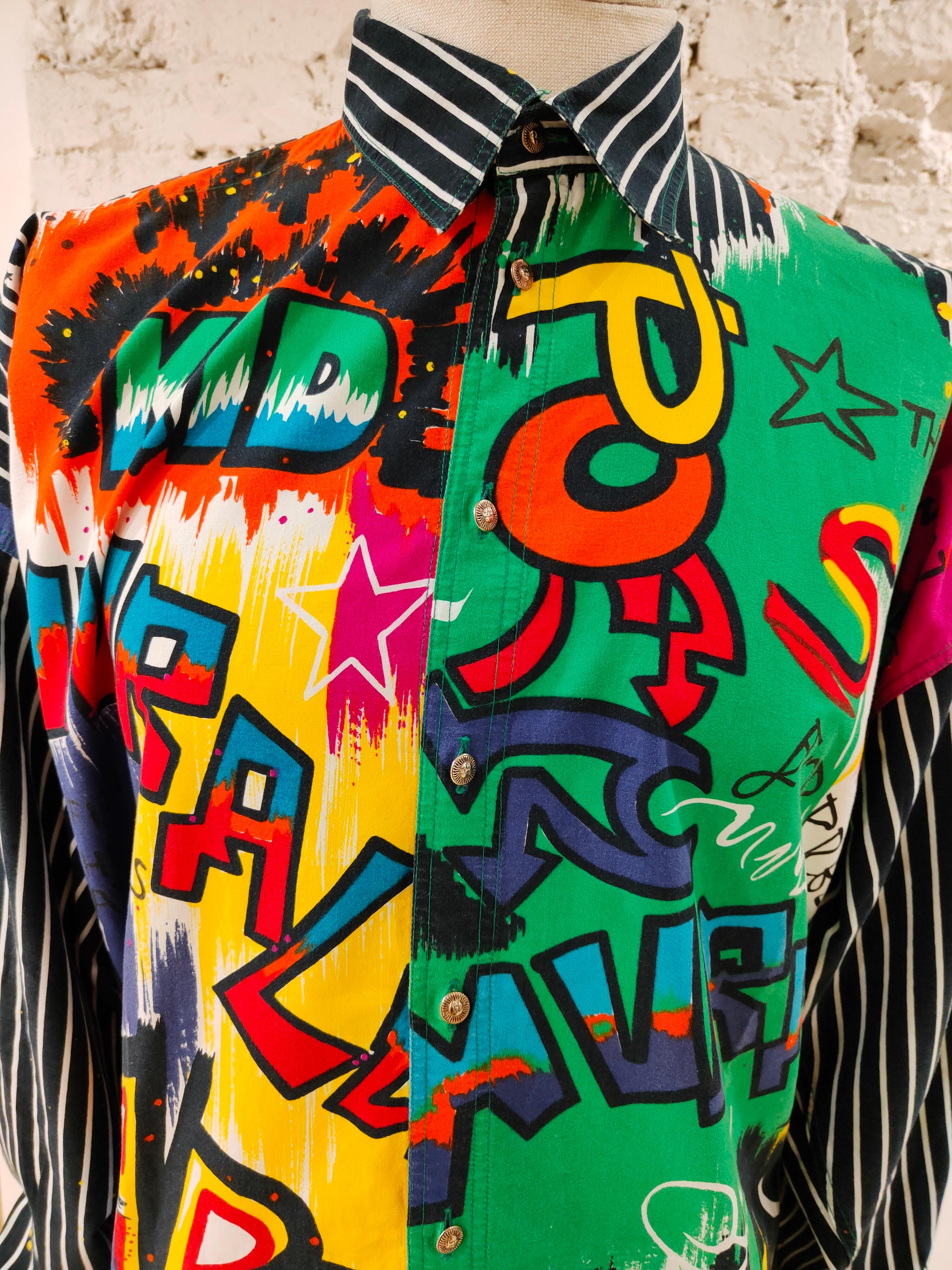 Black Gianni Versace Graffiti art shirt