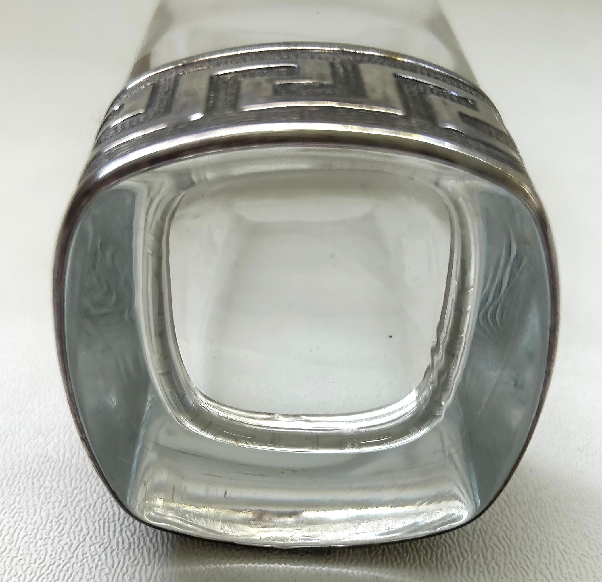 Juego de 6 copas altas de plata Gianni Versace Greek Key en Excelente estado para la venta en Miami, FL