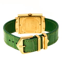 Gianni Versace Green Gold Plated Signature Medusa  Women's Wristwatch 28 mm