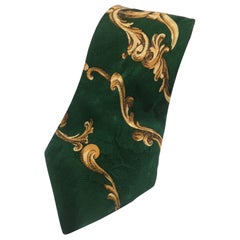 Gianni Versace Green red multicoloured silk tie