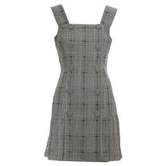 Gianni Versace grey checked wool pleated pinafore dress, ss 1994