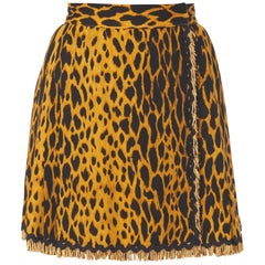 Vintage Gianni Versace Haut Couture Pleated leopard print mini skirt, Spring/Summer 1992