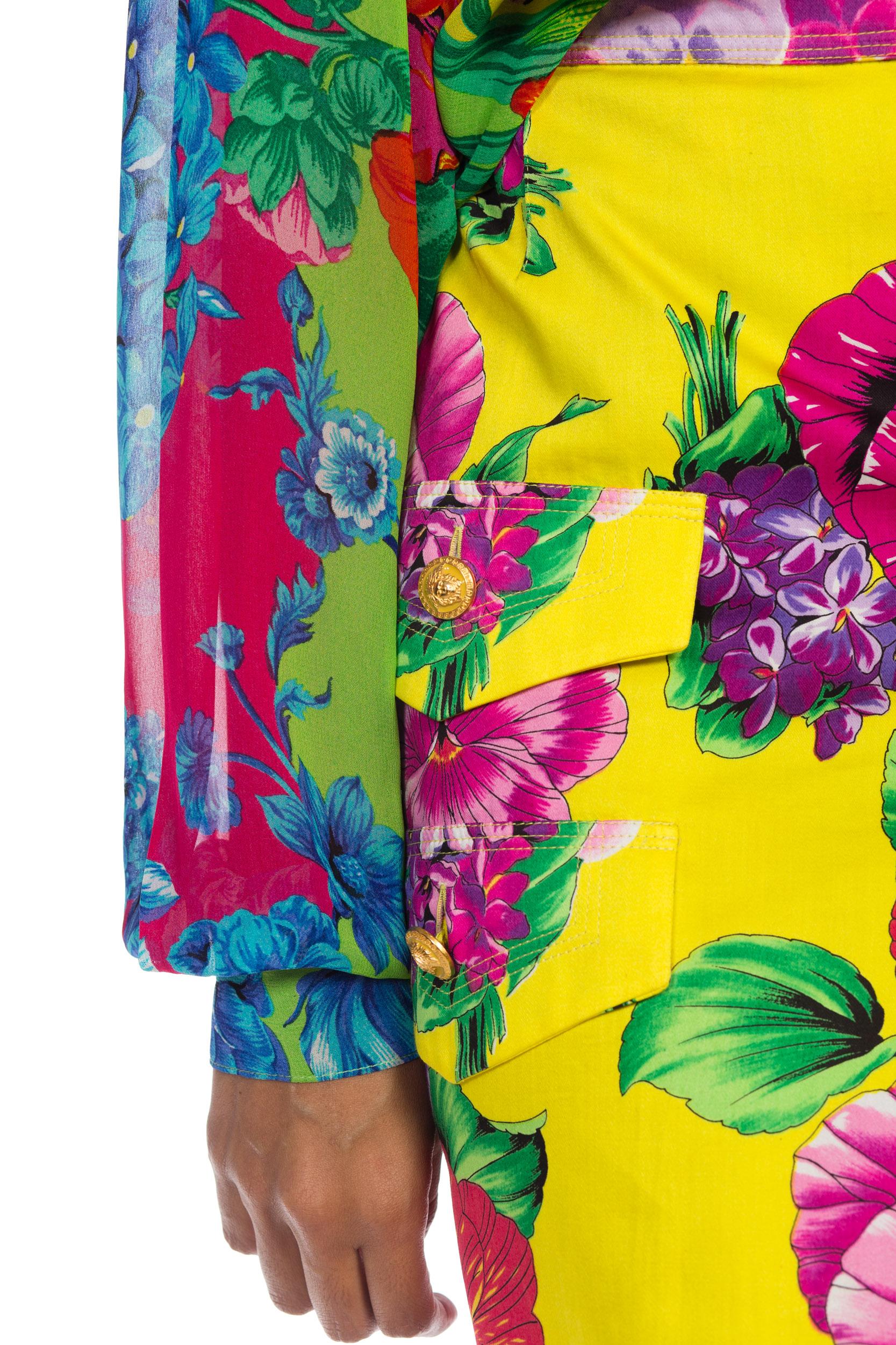 Gianni Versace High Slit Skirt With Versus Sheer Blouse Set 12
