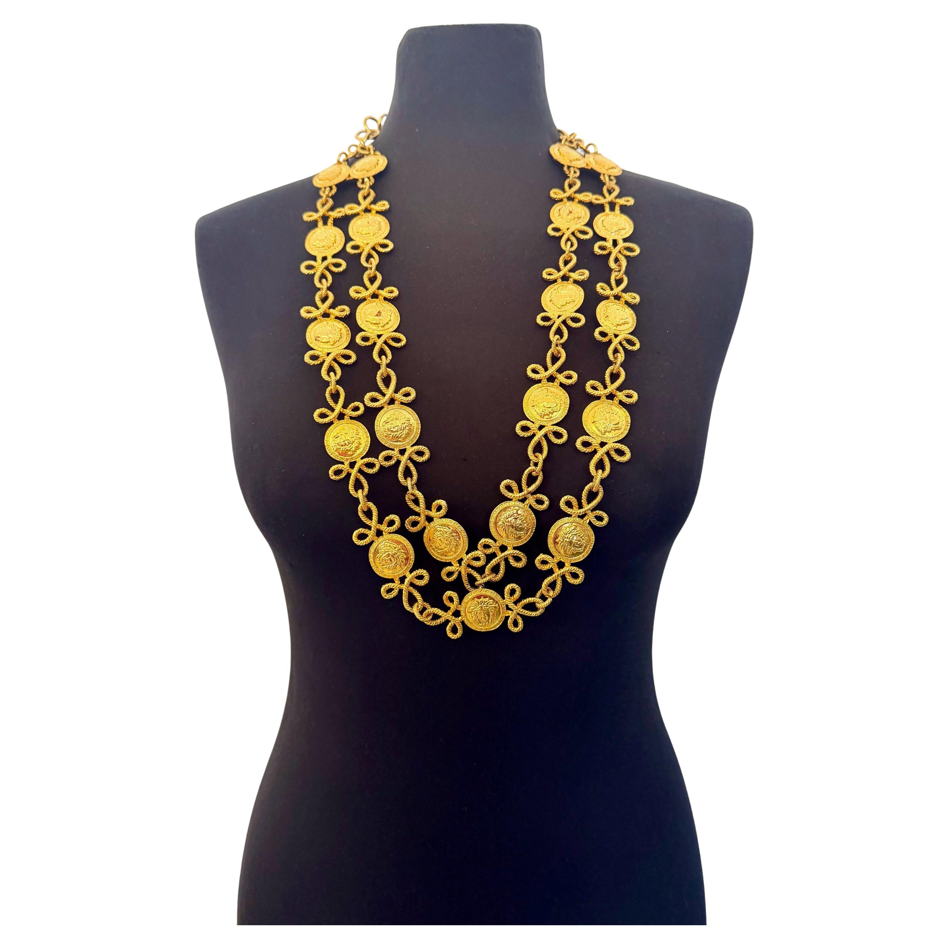 Gianni Versace – Iconic Medusa 24K Gold-Plated Multi-Strand Necklace / Belt