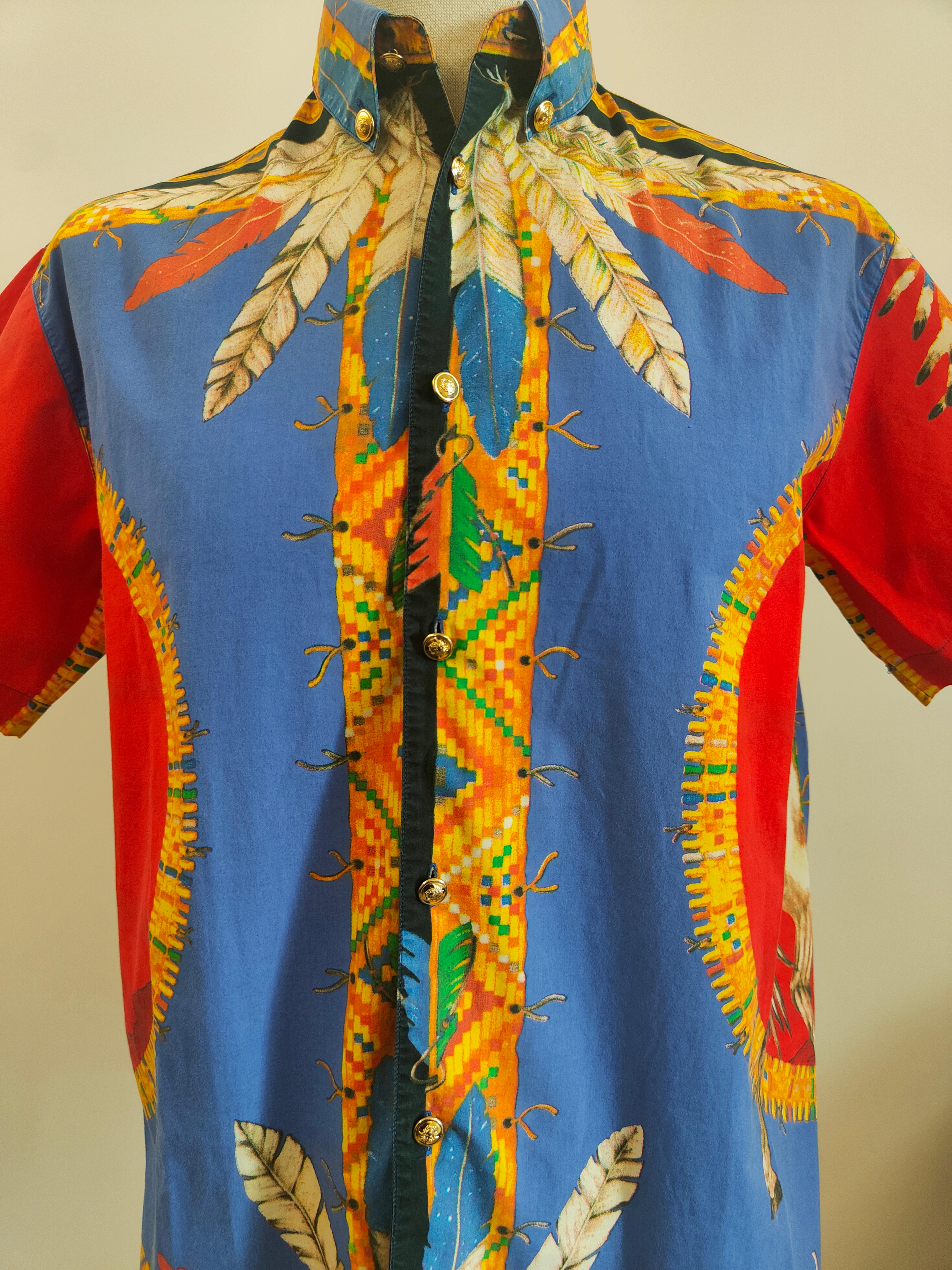 Gianni Versace iconic multicoloured cotton shirt  For Sale 8