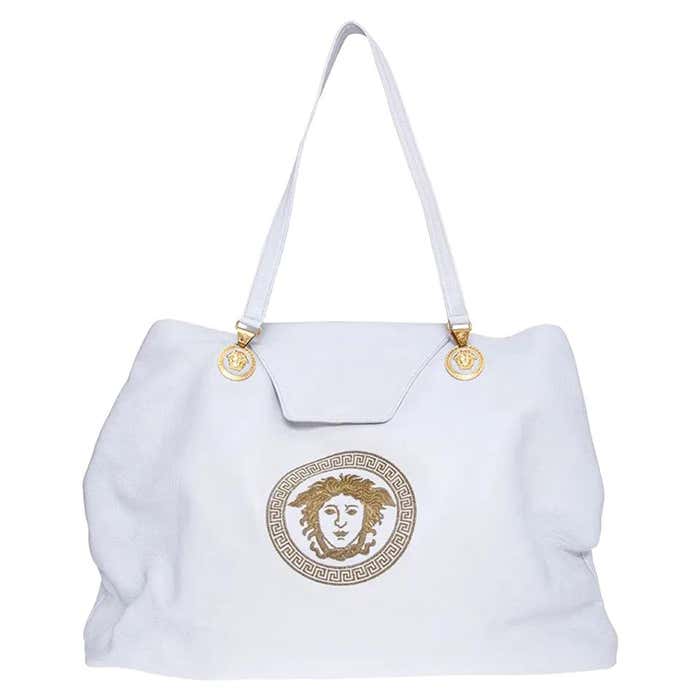 Gianni Versace Iconic white leather logo shoulder bag at 1stDibs ...