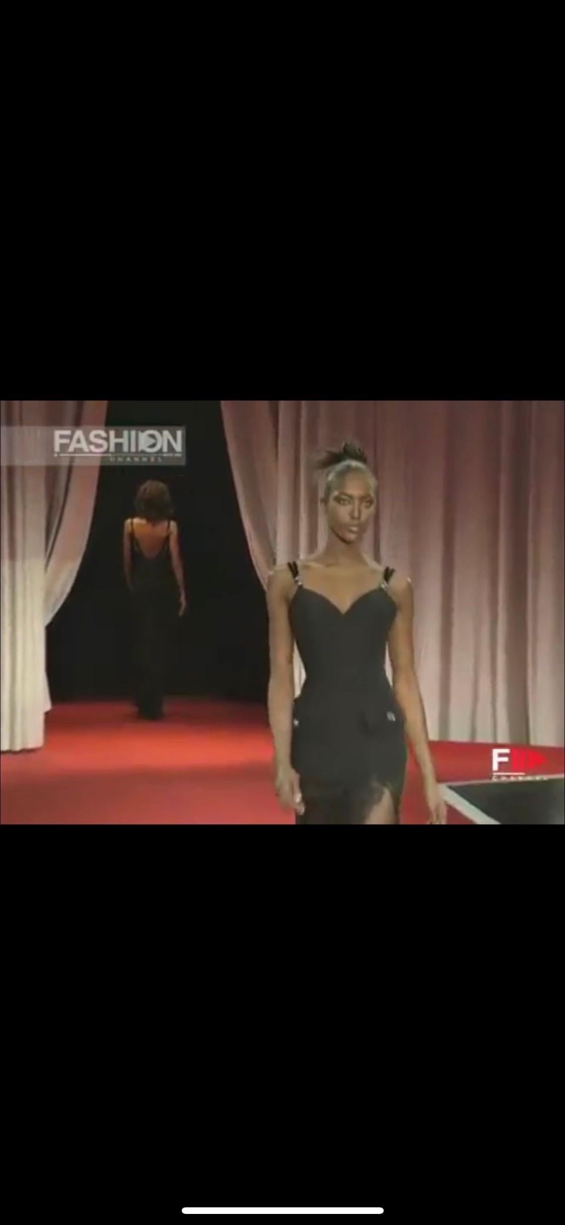 Gianni Versace Istante F/W 1996 Runway Bustier Sheer Black Evening Dress Gown 4