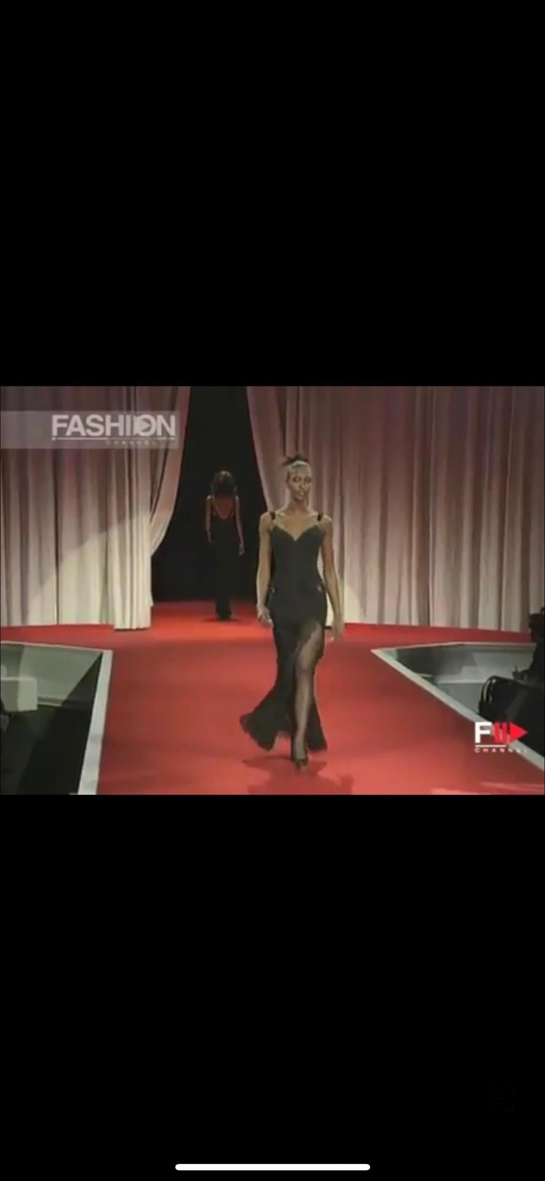 Gianni Versace Istante F/W 1996 Runway Bustier Sheer Black Evening Dress Gown 5