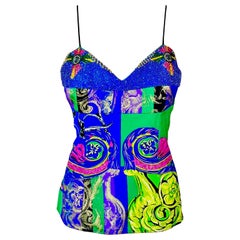 Gianni Versace Istante F/S 1991 Kristall verziertes perlenbesetztes Bustier-Oberteil