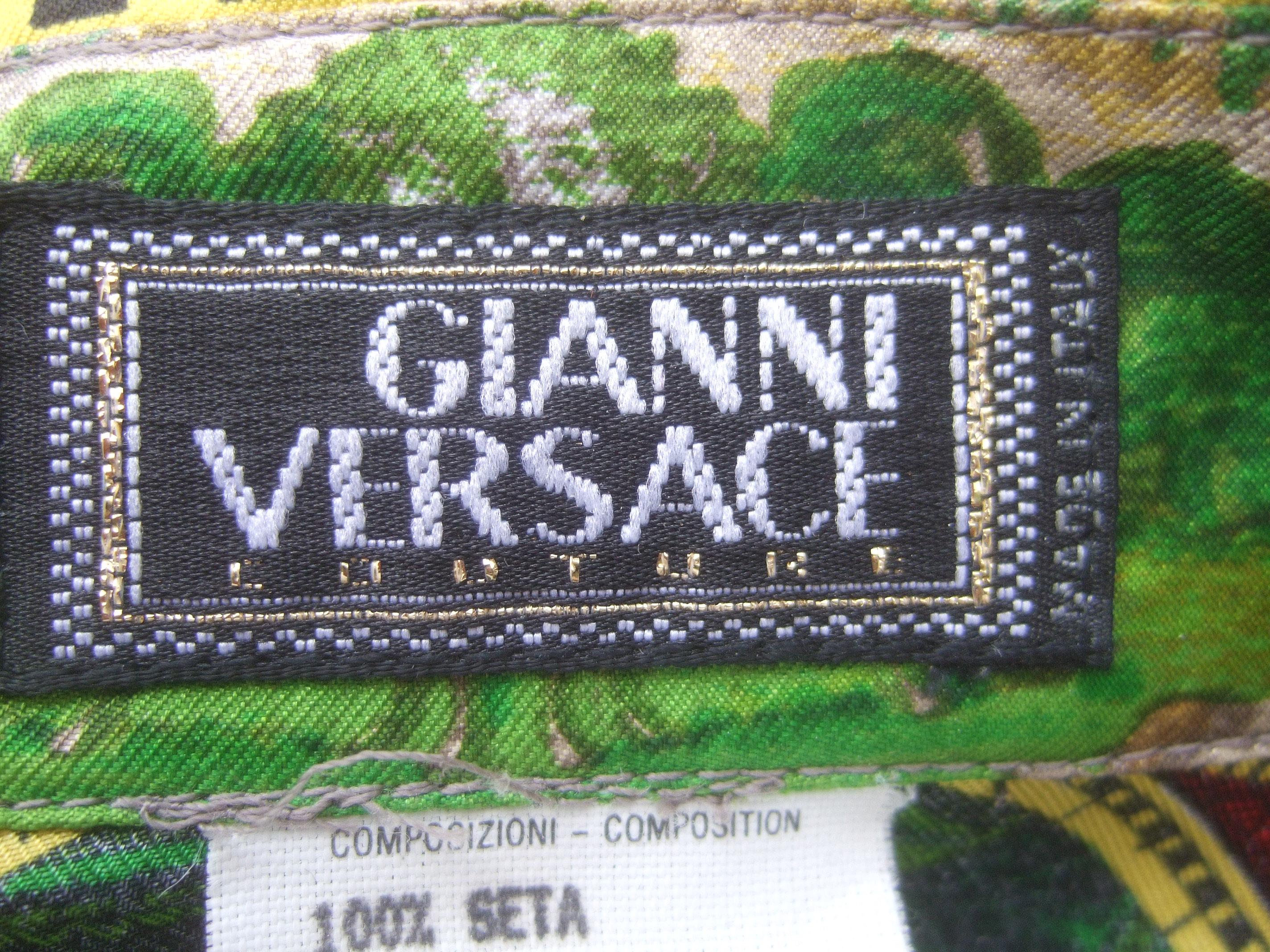 Gianni Versace Italian Graphic Design Silk Blouse circa 1990s For Sale 12