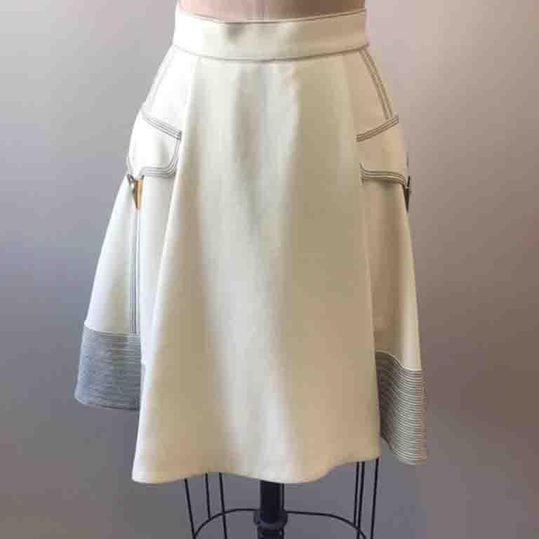Gianni Versace Ivory Wool Bustier Western Style Suit In Good Condition In Los Angeles, CA