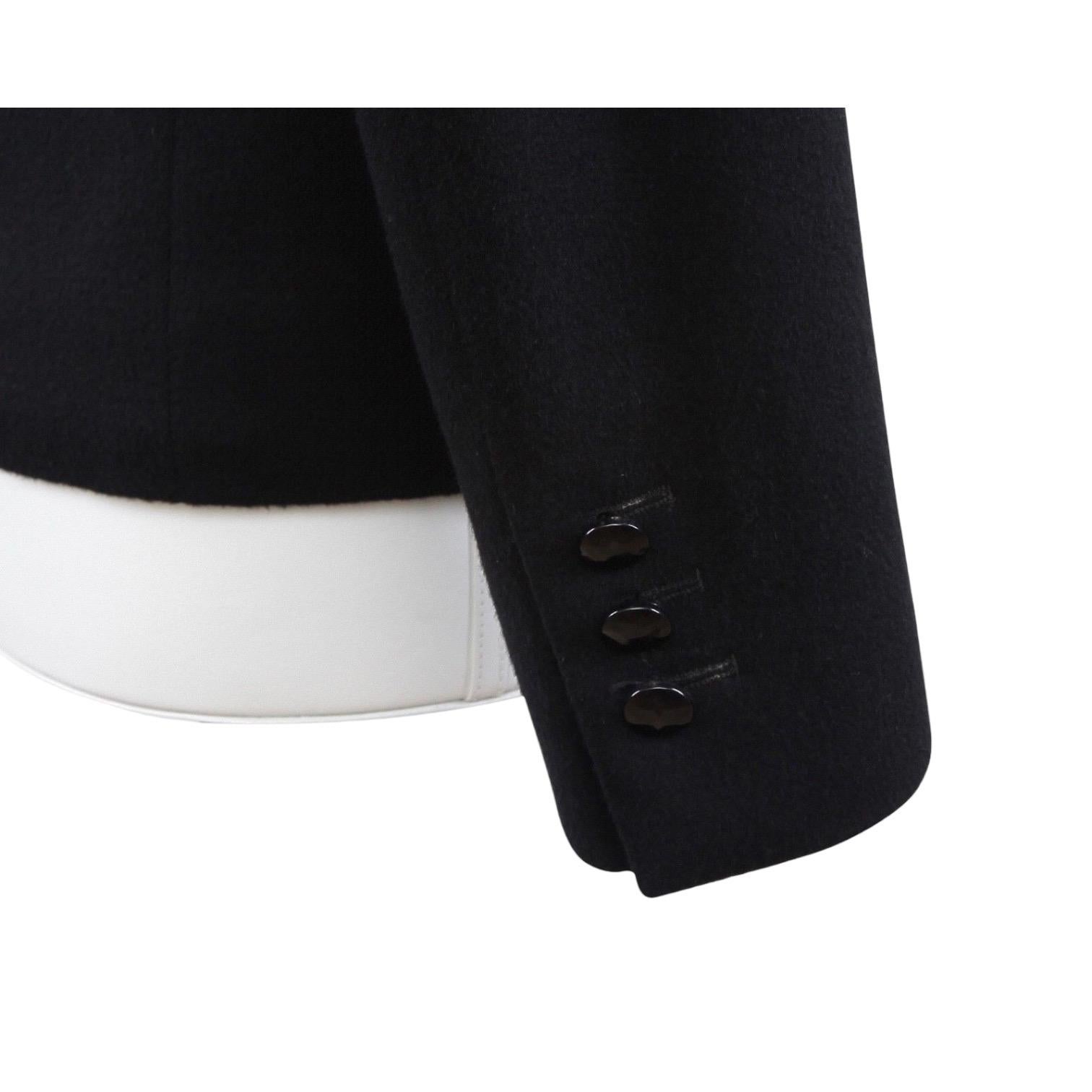 GIANNI VERSACE Jacket Blazer Double Breasted Wool Black Long Sleeve 4 38 VINTAGE For Sale 2