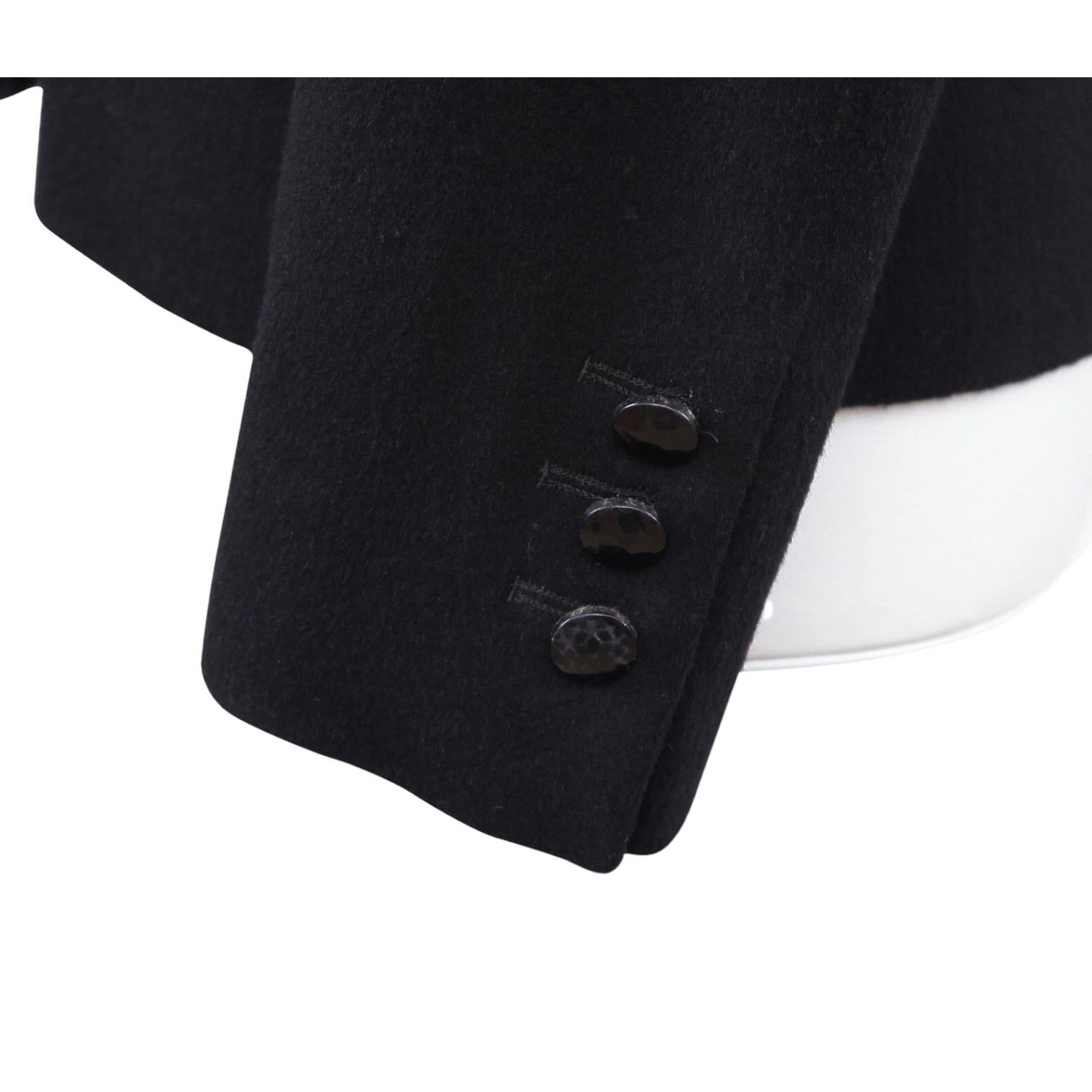 GIANNI VERSACE Jacket Blazer Double Breasted Wool Black Long Sleeve 4 38 VINTAGE For Sale 3