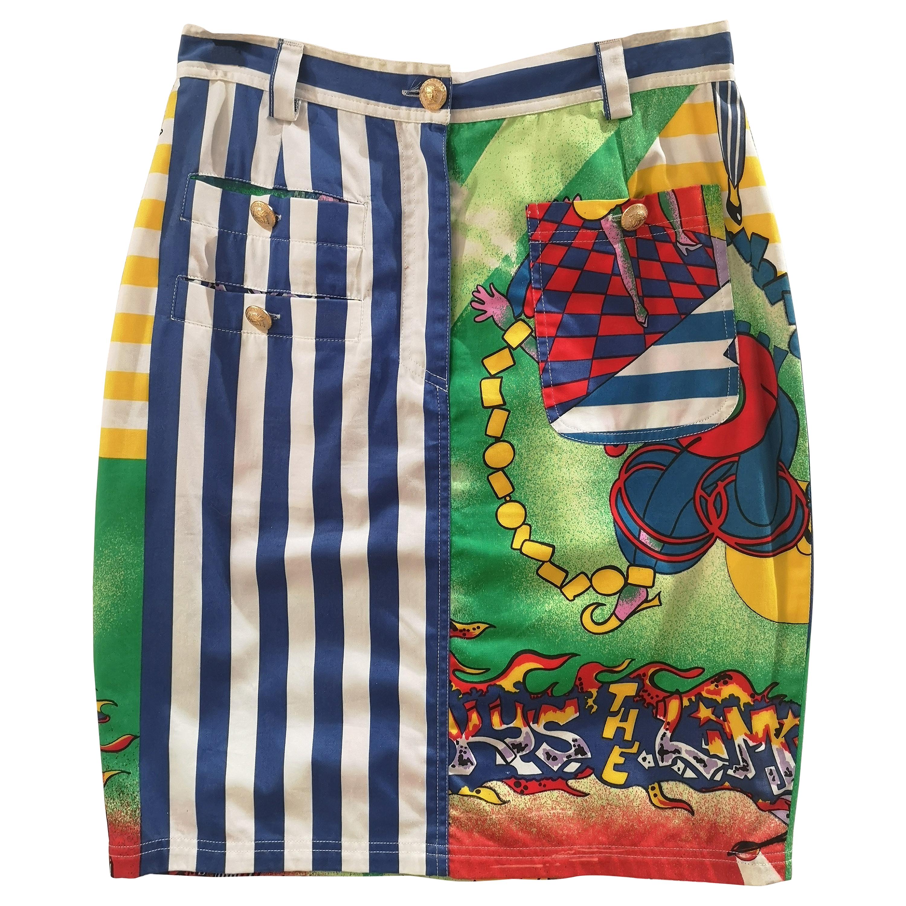 Gianni Versace jazz cotton skirt For Sale