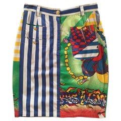 Retro Gianni Versace jazz cotton skirt 