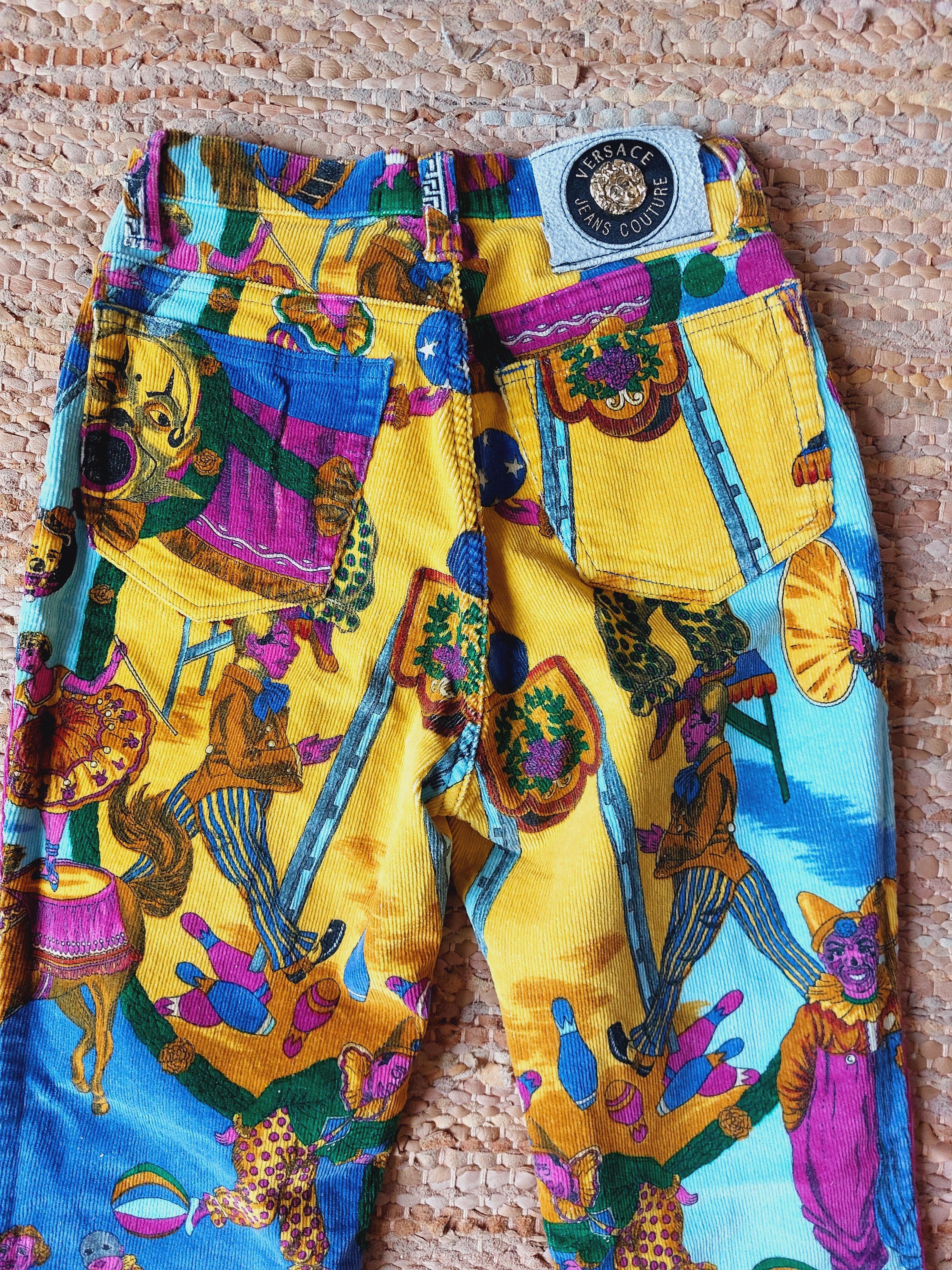 Gianni Versace Jeans Couture 90s Circus Theater Pop Art Marilyn Pants Trousers For Sale 6