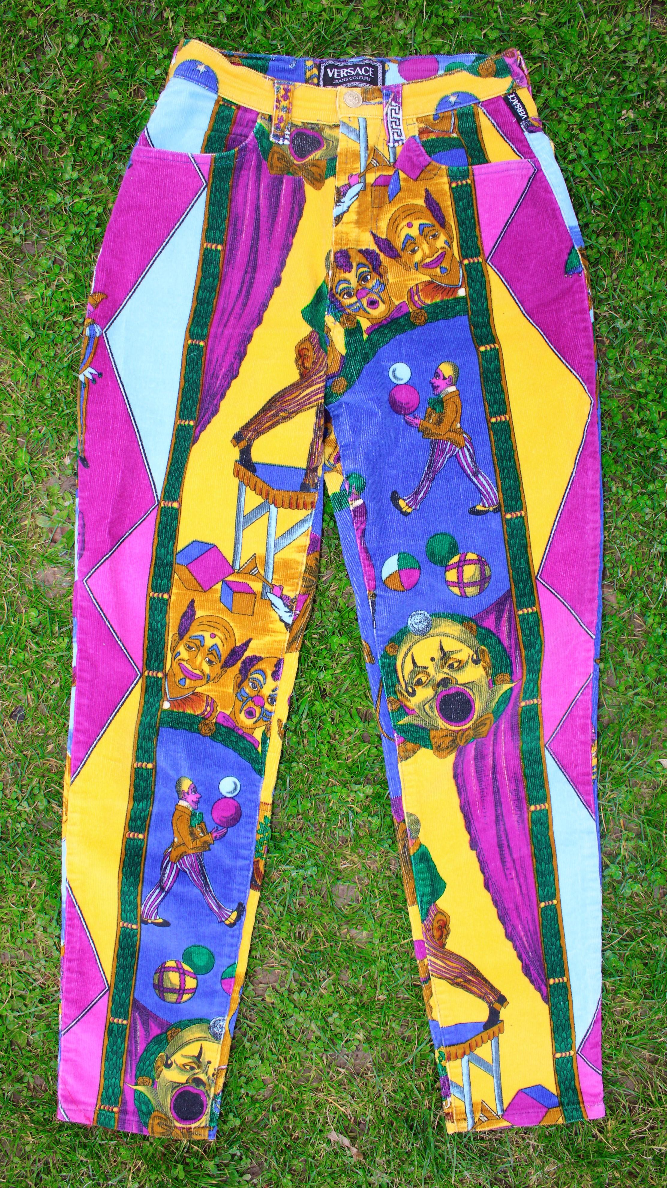 Gianni Versace Jeans Couture 90s Circus Theater Pop Art Marilyn Pants Trousers For Sale 7