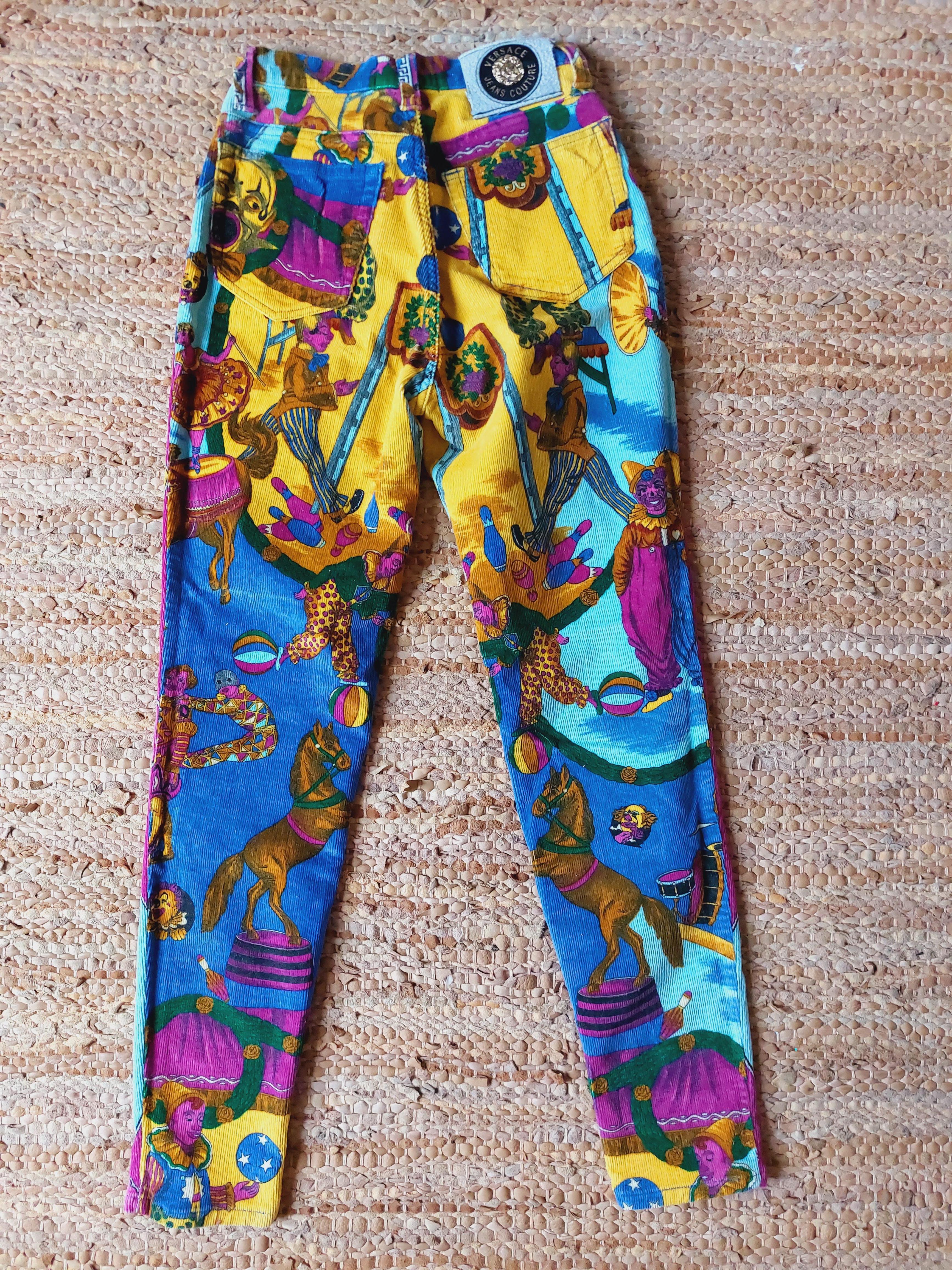 Gianni Versace Jeans Couture 90s Circus Theater Pop Art Marilyn Pants Trousers For Sale 4