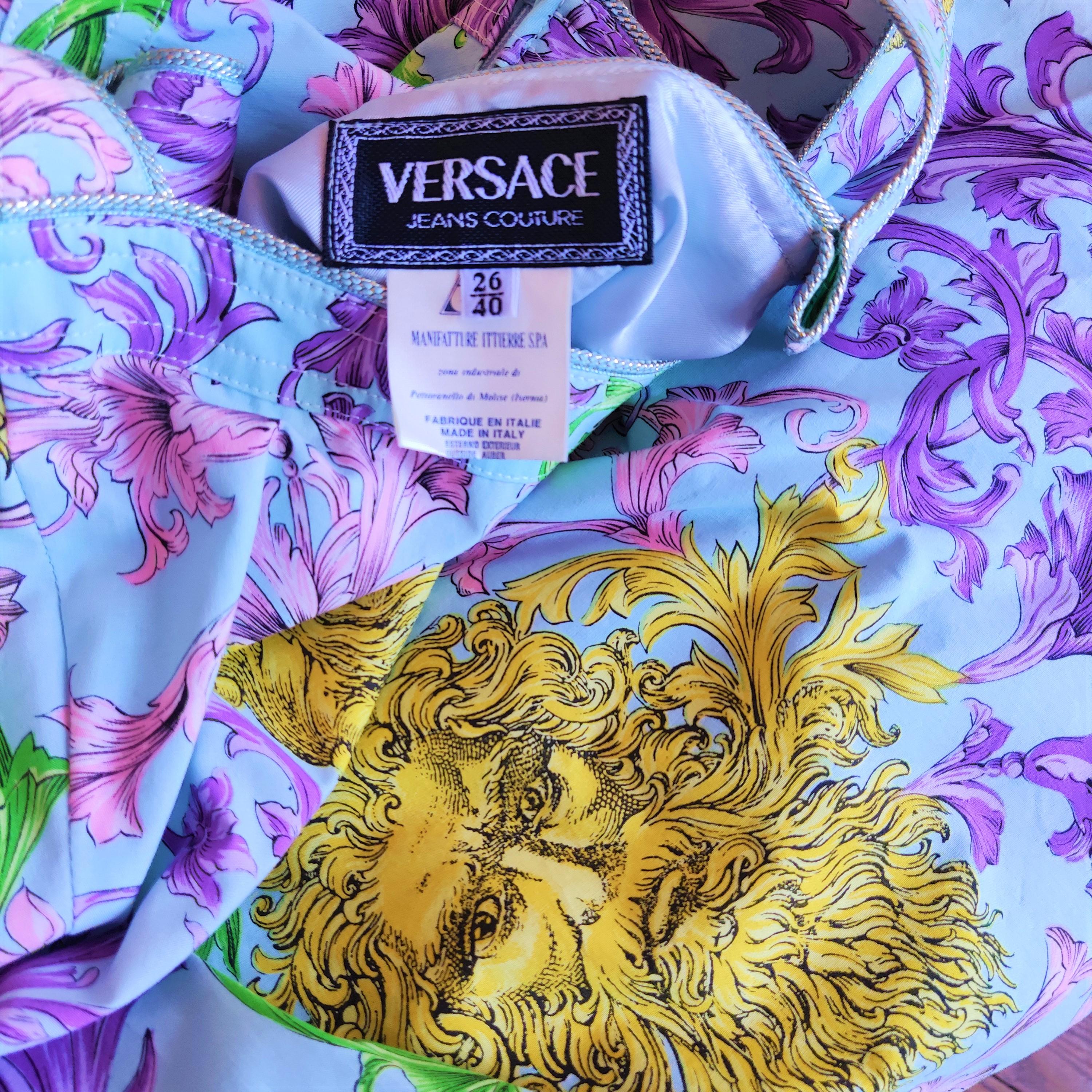  Gianni VERSACE Jeans Couture Petticoat Tutu Tulle Italian Medusa Baroque Dress For Sale 4