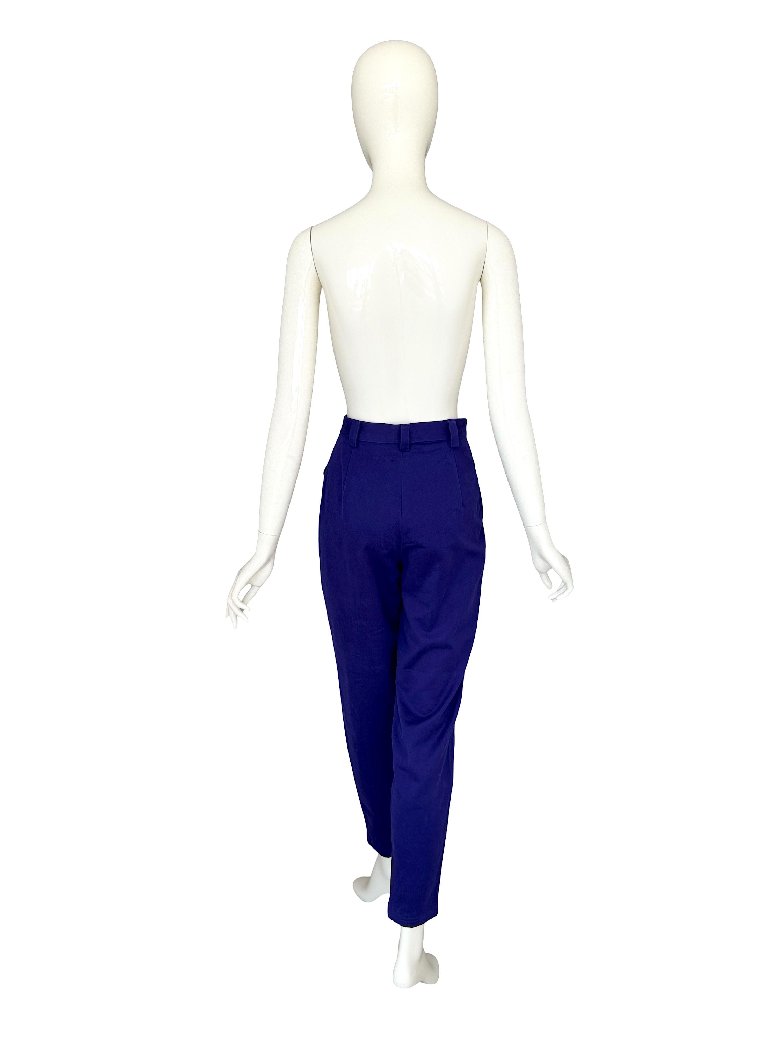 Gianni Versace Jeans Couture Vintage anni '90 Blu Cobalto Cowboy Carter Pantaloni in Cotone in vendita 1