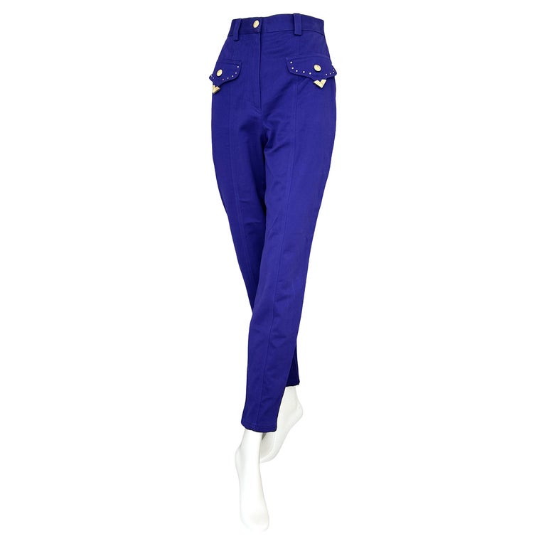 Gianni Versace Jeans Couture Vintage anni '90 Blu Cobalto Cowboy