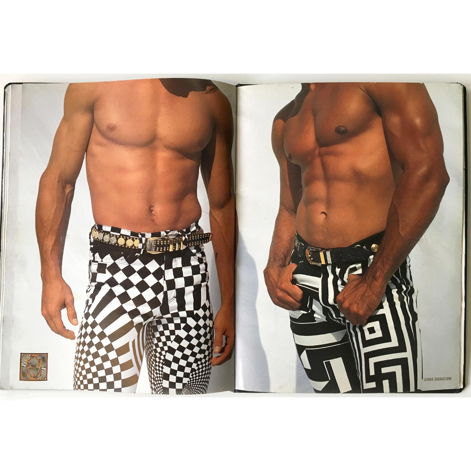Gianni Versace Jeans Mens Printed Denim Trouser SS 1992 For Sale 2