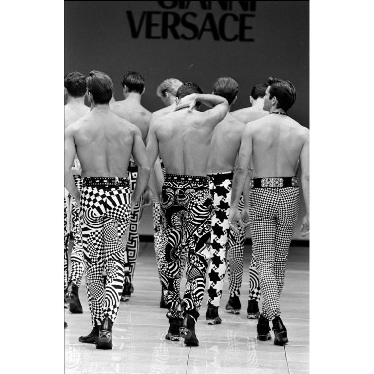 Gianni Versace Jeans Mens Printed Denim Trouser SS 1992 For Sale at 1stDibs