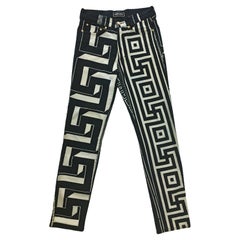 Gianni Versace Bedruckte Denim-Hose für Herren F/S 1992