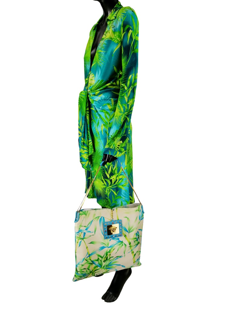 GIANNI VERSACE Jungle shopping bag For Sale at 1stDibs