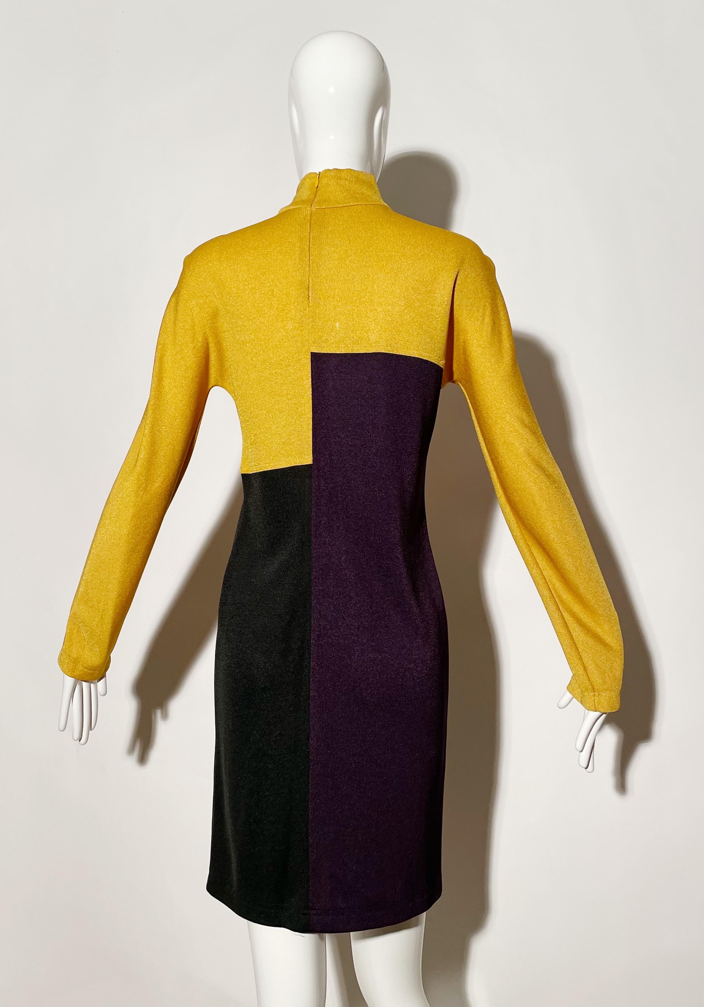 Gianni Versace Strick-Farbblock-Kleid im Zustand „Hervorragend“ im Angebot in Los Angeles, CA