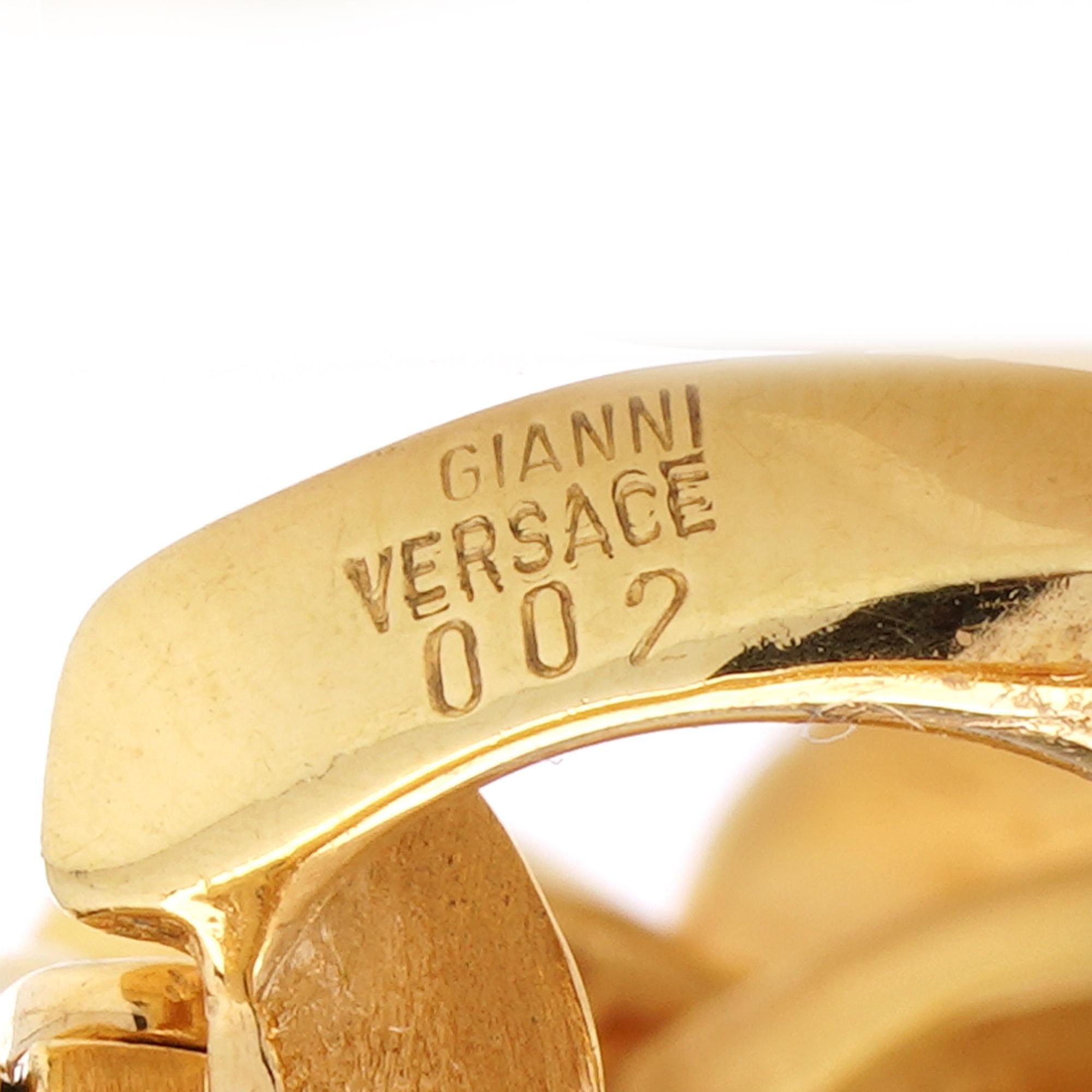 Gianni Versace La Medusa 18kt gold  clip-on hoop earrings For Sale 3