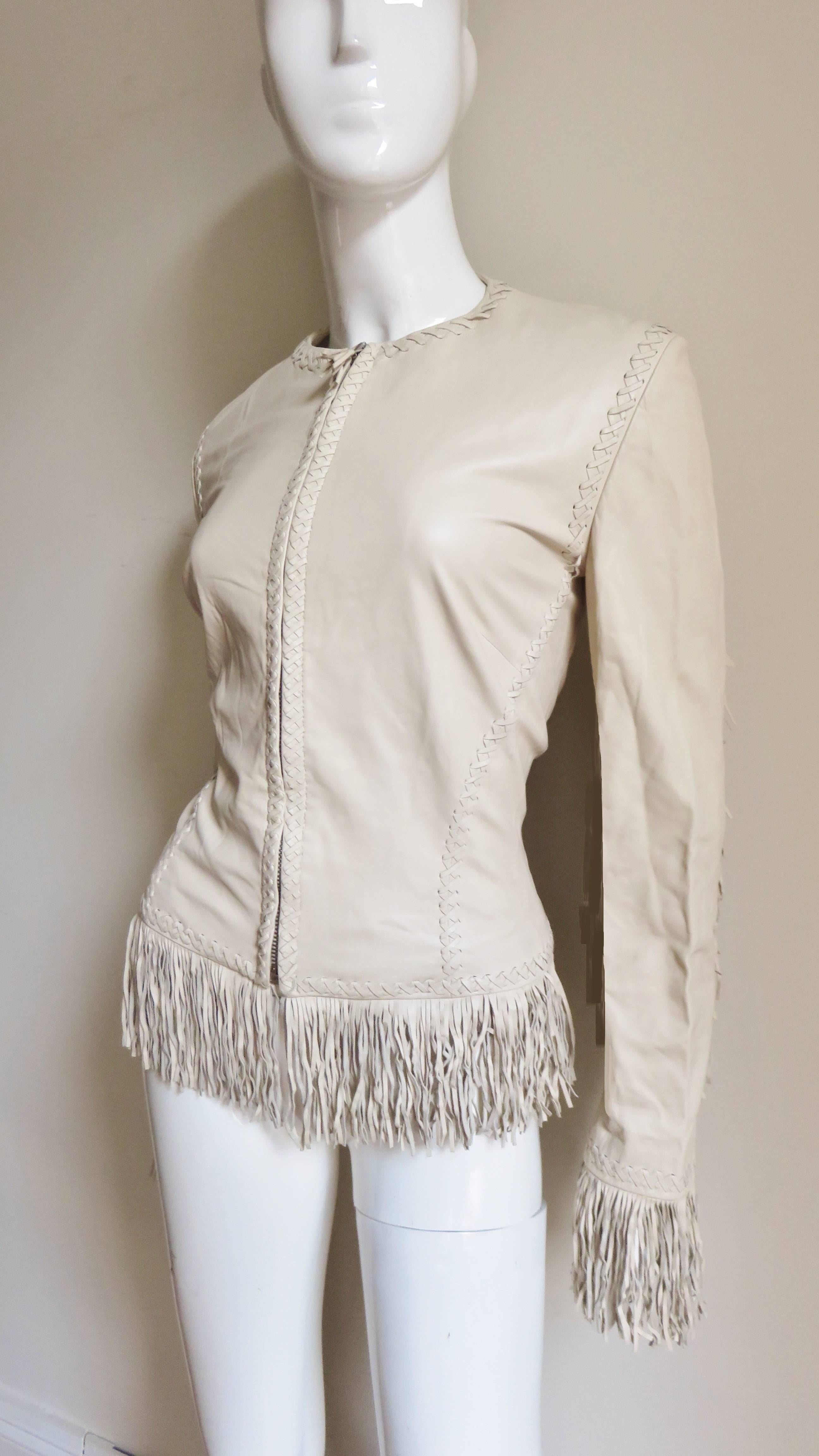 Gianni Versace Lace-up Leather Jacket S/S 2002 For Sale 3