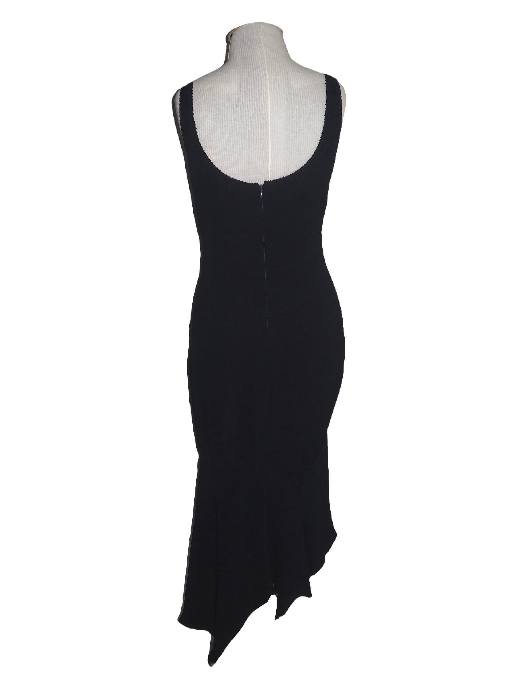 Black Gianni Versace LAST COLLECTION Beaded Shoulder Dress For Sale
