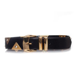 Gianni versace, Leather belt with gold triangle applications