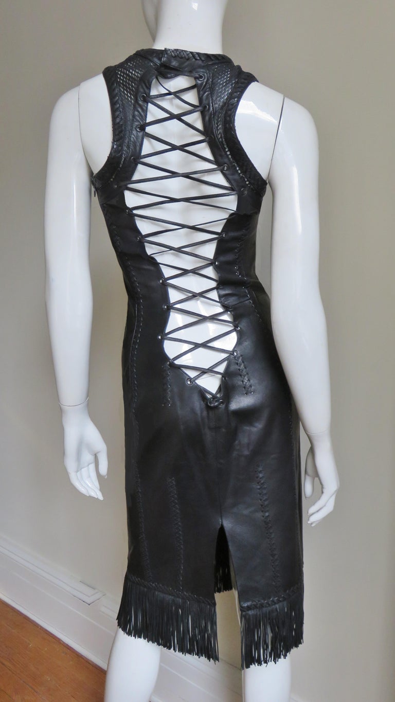 gianni versace leather dress SS 1996 Gianni Versace Couture leather dress  Available Now 
