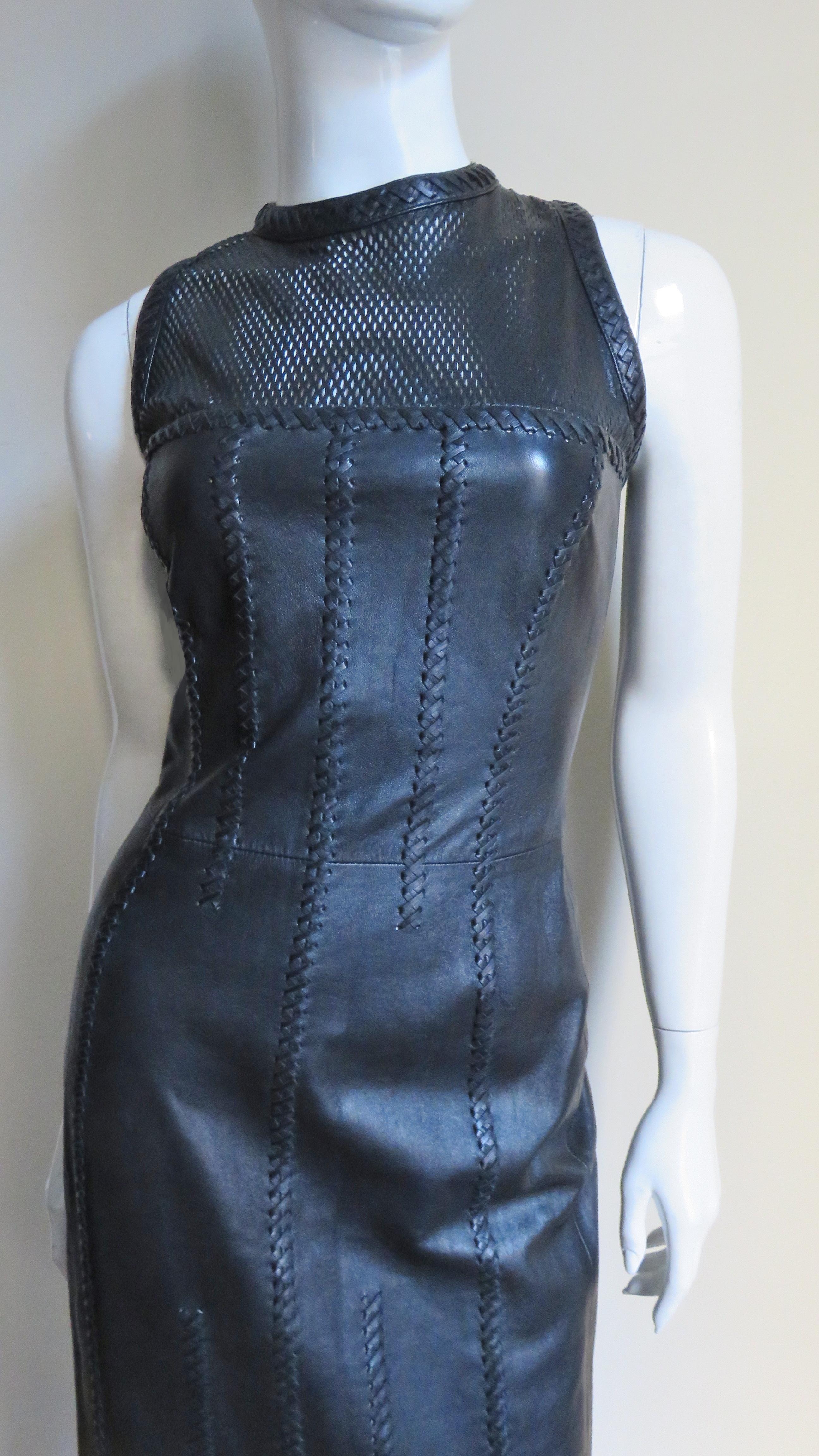 versace leather dress