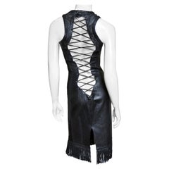 Gianni Versace Leather Lace up Dress S/S 2002