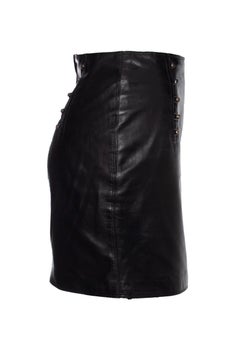 Gianni Versace, leather skirt with medusa pins